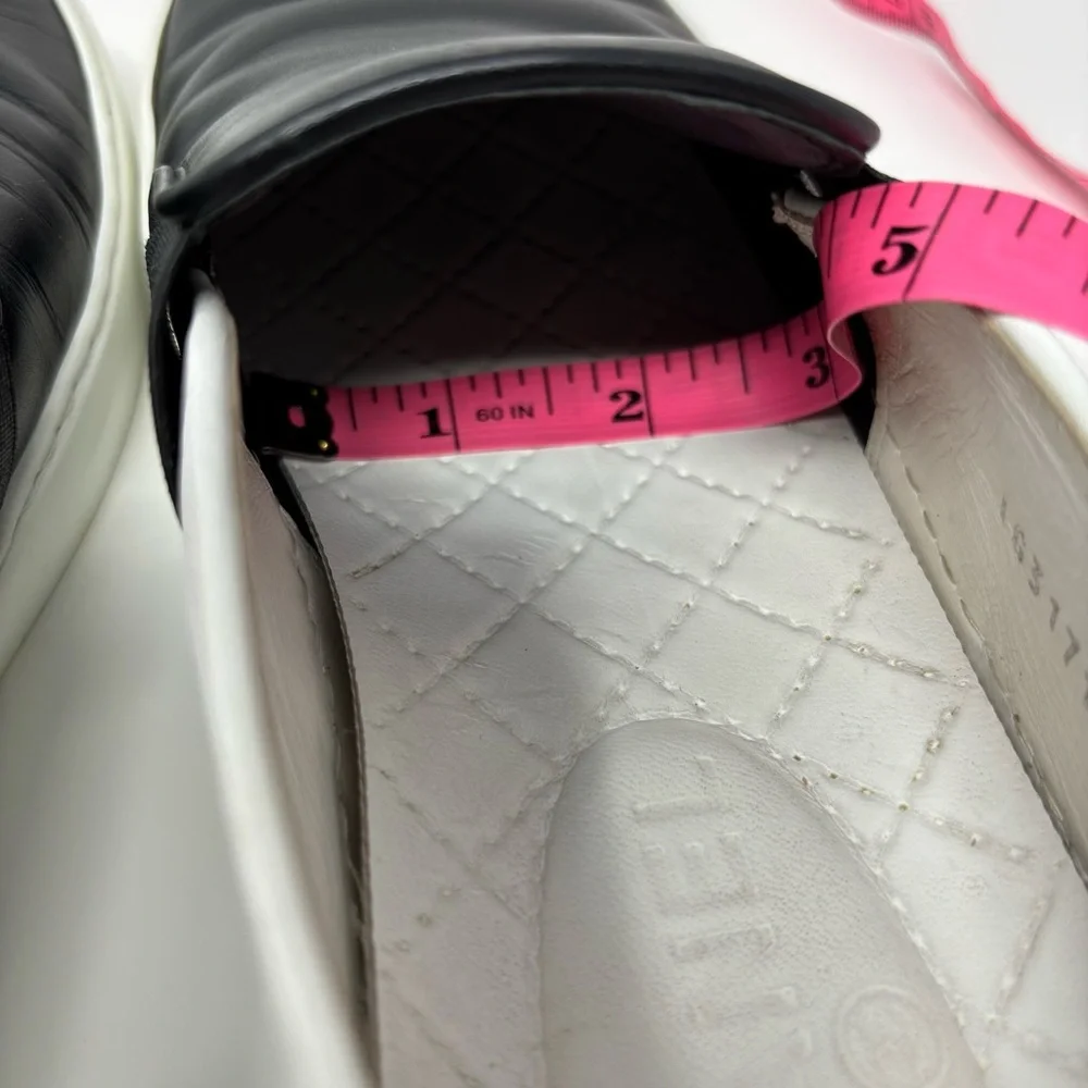 Chanel Black & White Leather Slip-On Sneakers 2016 Karl Lagerfeld Era Size 38.5 - Picture 16 of 16